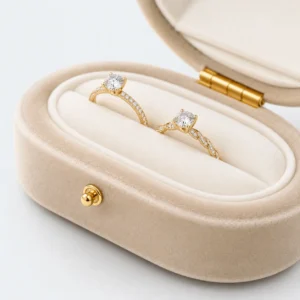 custom multicolor velvet custom double ring box jewelry box 3 - JB-BM-08-P43 product image 3