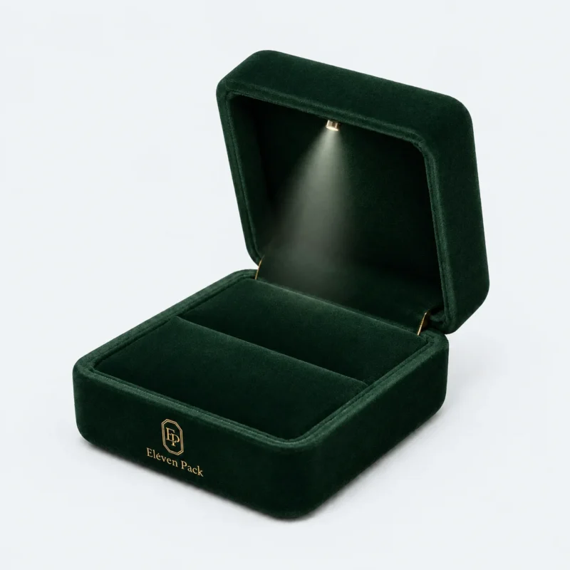 custom multicolor velvet led light ring box jewelry box 1 - JB-BM-08-P6 product image 1
