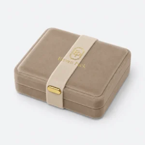 custom three color velvet rectangular rounded corner jewelry box for necklaces and rings jewelry box 2 - JB-BM-08-P60 product image 2