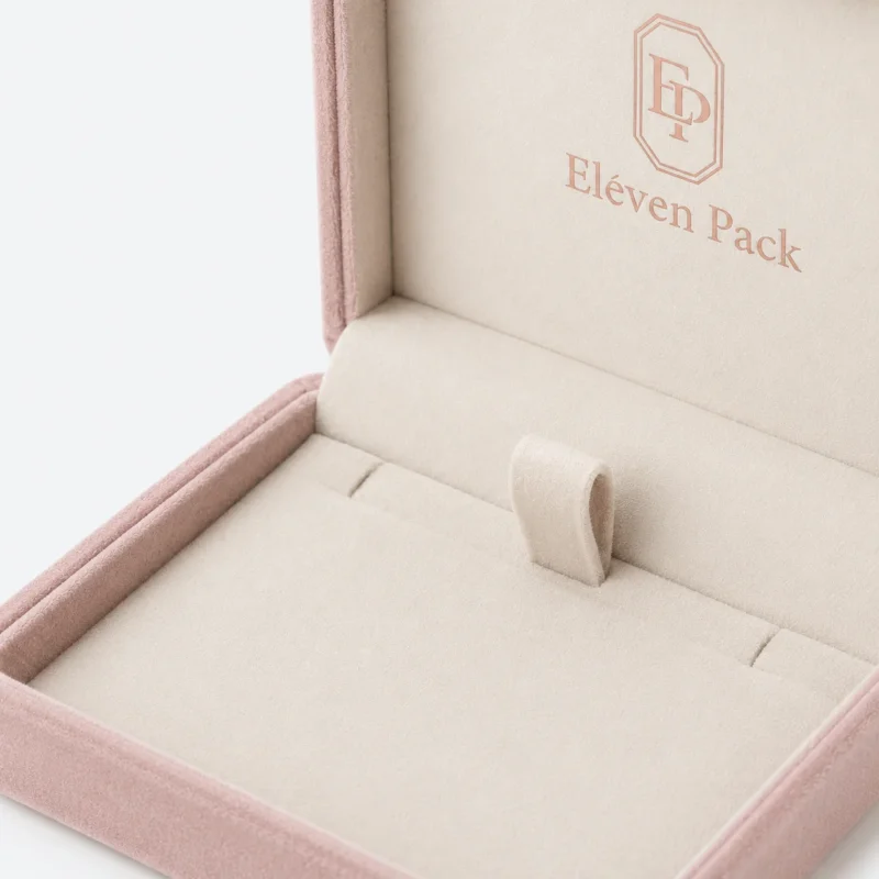 custom three color velvet rectangular rounded corner jewelry box for necklaces and rings jewelry box 3 - JB-BM-08-P60 product image 3