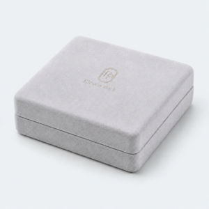 Custom Luxury Gray Suede Hinged Jewelry Box with LED Light