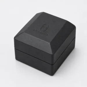 custom-black-pu-leather-led-flip-top-luxury-ring-box-jewelry-box-2 Custom Luxury Black PU Leather Flip Top Ring Box with LED Light