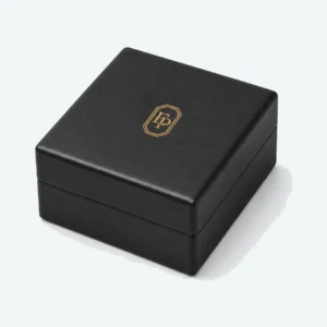 Custom Luxury Black PU Leather Flip Top Necklace Box