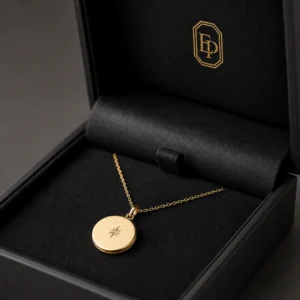 Custom Luxury Black PU Leather Flip Top Necklace Box