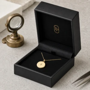 Custom Luxury Black PU Leather Flip Top Necklace Box