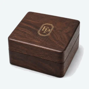 Custom Premium Brown Wooden Hinged Necklace Box
