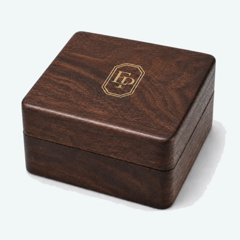 Custom Premium Brown Wooden Hinged Necklace Box