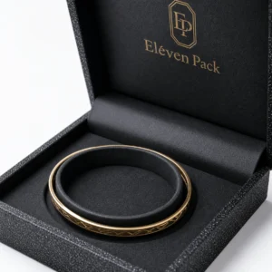 Custom Dark Gray Art Paper Hinged Bangle Box
