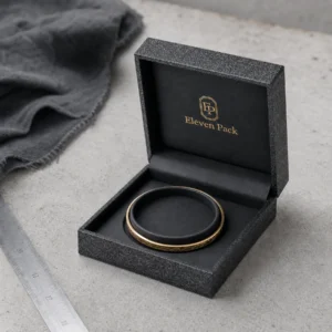 Custom Dark Gray Art Paper Hinged Bangle Box