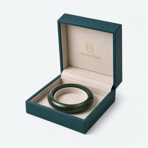 Dark Green Pu Leather Bangle Box Main Open
