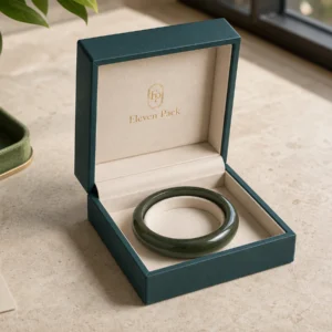 Dark Green Pu Leather Bangle Box Usage Scene