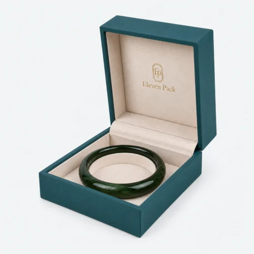Emerald Green Pu Leather Bangle Box Main Open