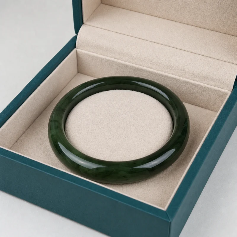 Emerald Green Pu Leather Bangle Box Bangle Cushion Detail Emerald Green Pu Leather Bangle Box Bangle Cushion Detail