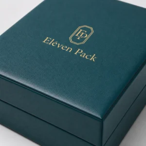 Emerald Green Pu Leather Bangle Box Pu Leather Logo Detail Emerald Green Pu Leather Bangle Box Pu Leather Logo Detail