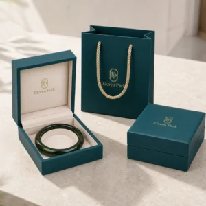 Emerald Green Pu Leather Bangle Box Packaging System Scene Emerald Green Pu Leather Bangle Box Packaging System Scene