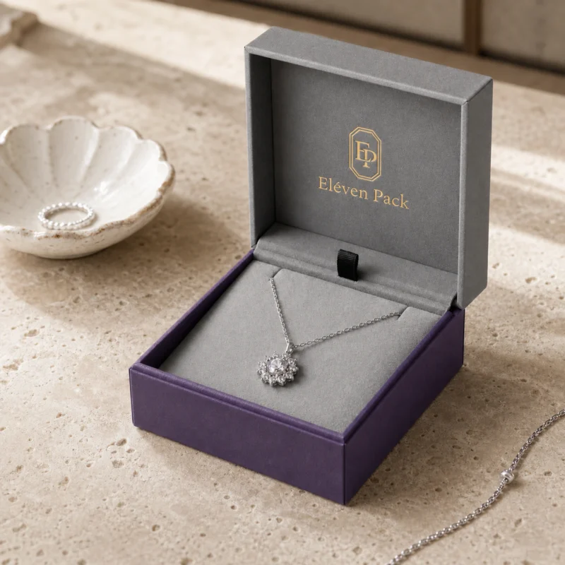 custom-gray-textured-paper-lid-and-base-luxury-jewelry-box-image-05-usage-scene Custom Luxury Gray Textured Paper Hinged Ring Box