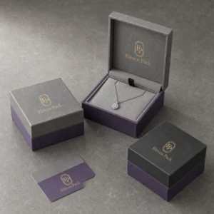custom-gray-textured-paper-lid-and-base-luxury-jewelry-box-image-06-packaging-system-scene Custom Luxury Gray Textured Paper Hinged Ring Box