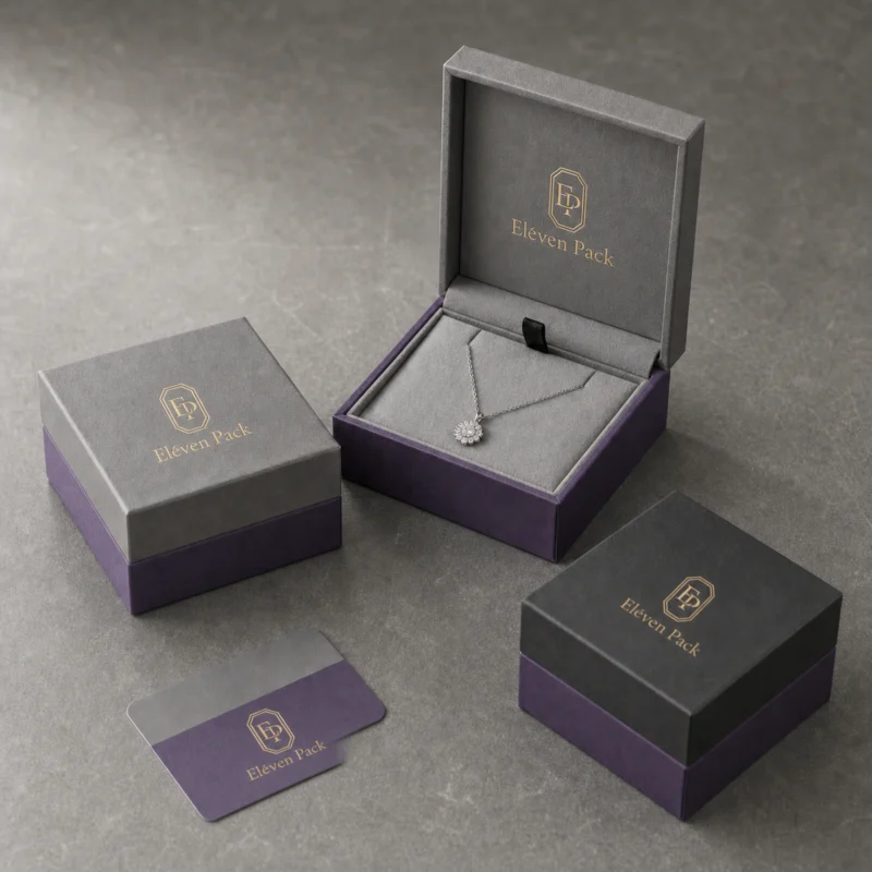 custom-gray-textured-paper-lid-and-base-luxury-jewelry-box-image-06-packaging-system-scene Custom Luxury Gray Textured Paper Hinged Ring Box