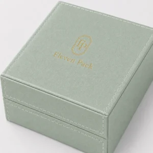 Custom Sage Green Leatherette Hinged Necklace Box