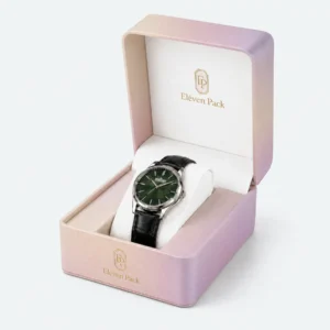 custom multicolor gradient pu leather flip top watch box