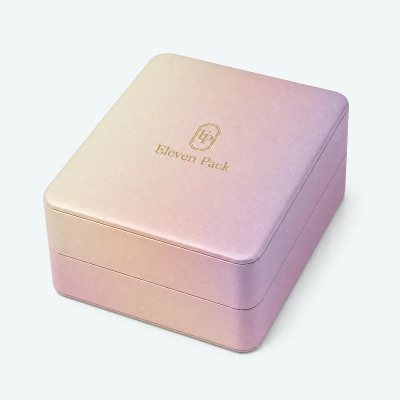 Custom Pink PU Leather Flip Top Watch Box