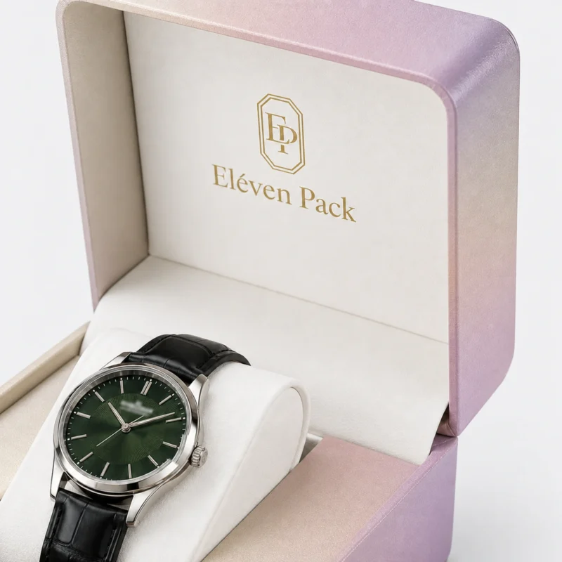 Custom Pink PU Leather Flip Top Watch Box