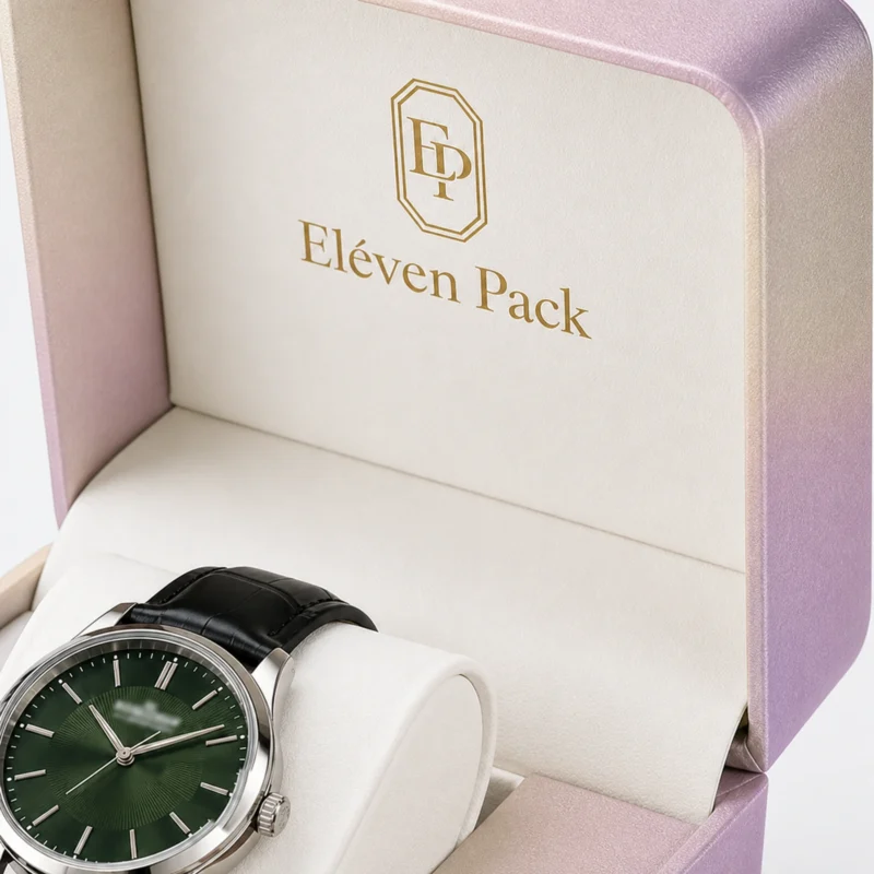 Custom Pink PU Leather Flip Top Watch Box