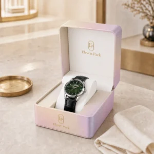 Custom Pink PU Leather Flip Top Watch Box