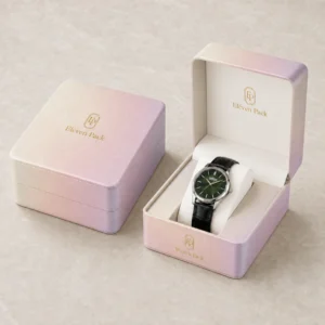 Custom Pink PU Leather Flip Top Watch Box