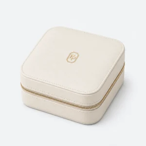 custom-multifunctional-beige-fabric-travel-jewelry-organizer-image-02-closed Custom Beige Travel Jewelry Organizer Case