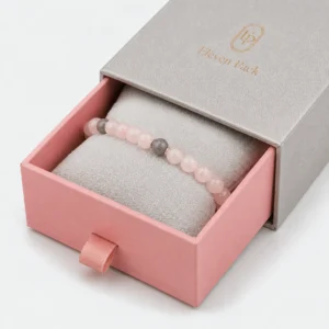 Custom Pink and Gray Cardboard Flip Top Jewelry Box