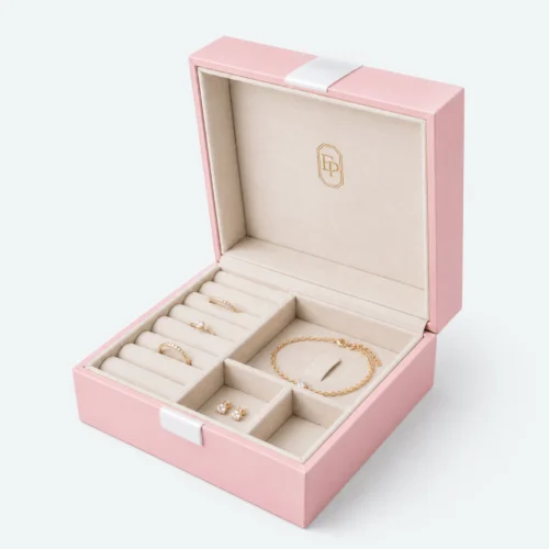 custom-pink-hinged-cardboard-jewelry-box-image-01-main-open custom pink hinged cardboard jewelry box