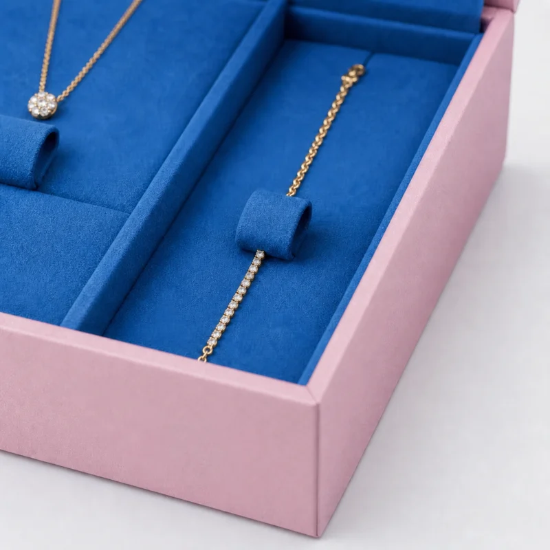 Custom Pink Paper Drawer Jewelry Organizer Box