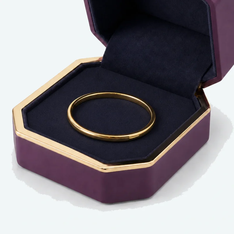 custom-purple-octagonal-pu-leather-bracelet-box-image-03-bracelet-insert-fit-detail Custom Purple PU Leather Octagonal Ring Box