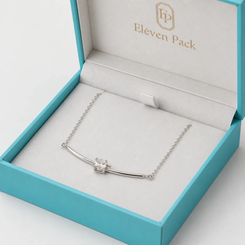 Tiffany Blue Paper Necklace Box Necklace Insert Detail