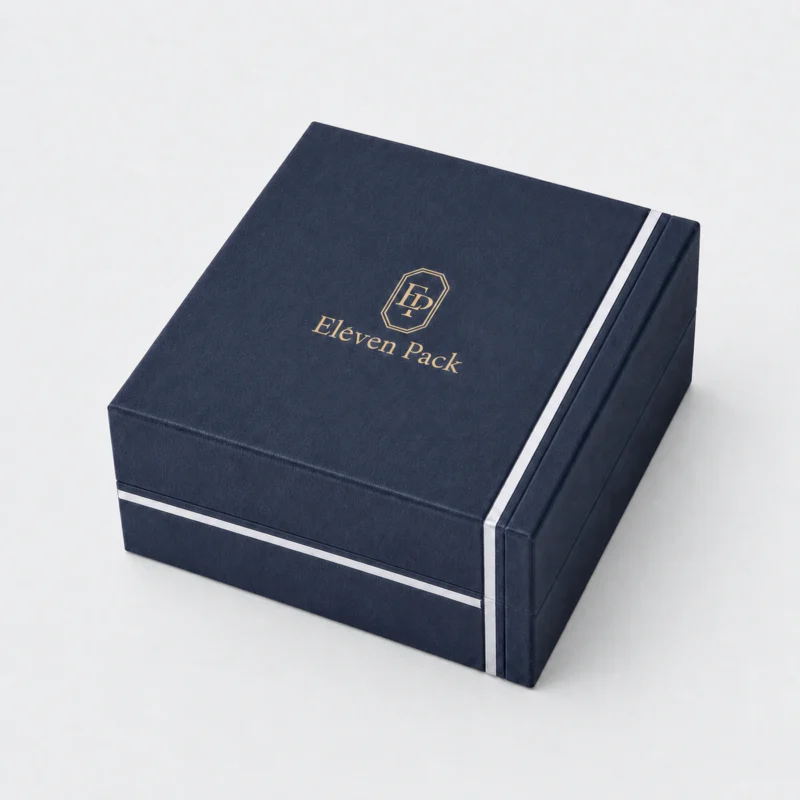 Custom Two Tone Paper Hinged Jewelry Box
