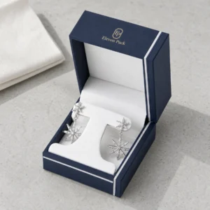 Custom Two Tone Paper Hinged Jewelry Box