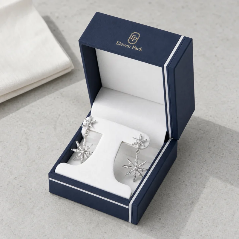 Custom Two Tone Paper Hinged Jewelry Box