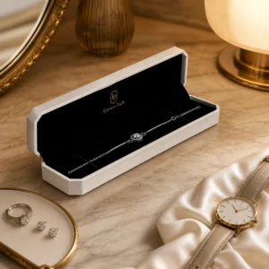 Custom White Art Paper Flip Top Bracelet Box