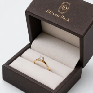 White Brown Flip Top Ring Box Ring Roll Insert Detail