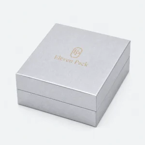 White Silver Flip Top Jewelry Box Closed