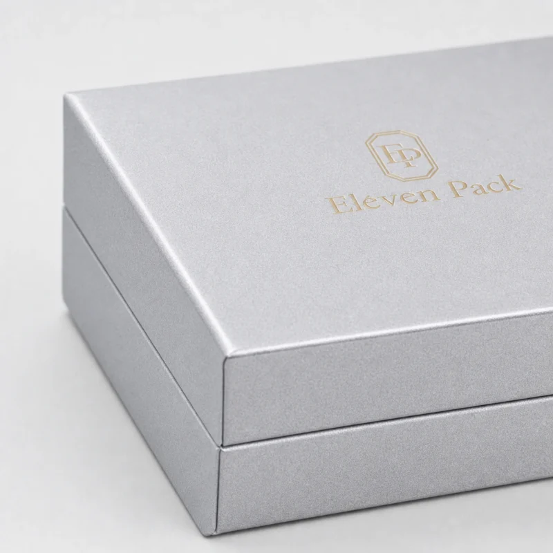 White Silver Flip Top Jewelry Box Silver Paper Edge Detail