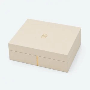Custom Luxury Yellow Art Paper Hinged Jewelry Box