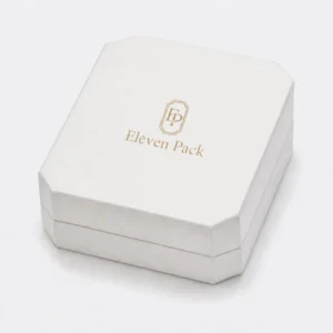 Custom White Art Paper Flip Top Necklace Box - closed product view