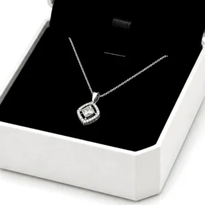 Custom White Art Paper Flip Top Necklace Box - material detail