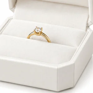 Custom White Art Paper Flip Top Ring Box - ring insert detail