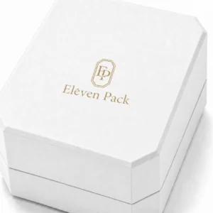 Custom White Art Paper Flip Top Ring Box - logo detail