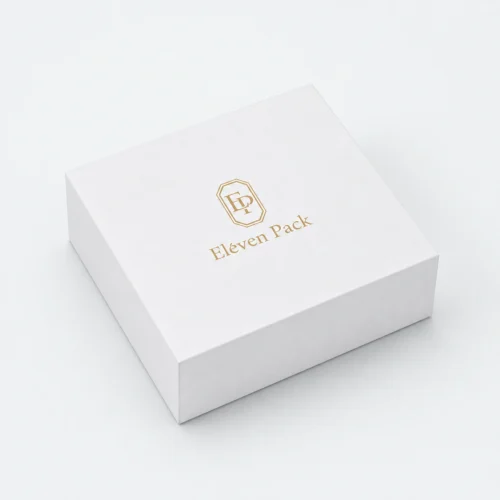 Custom White Lid and Base Cardboard Bracelet Box - closed product view