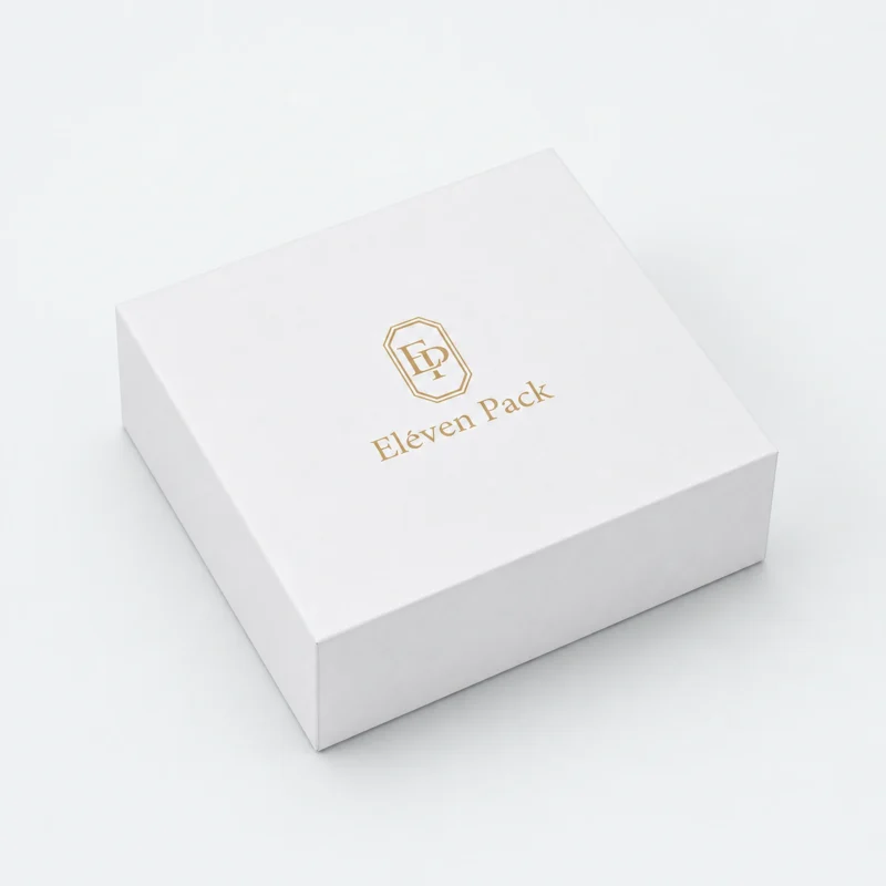 Custom White Lid and Base Cardboard Bracelet Box - closed product view