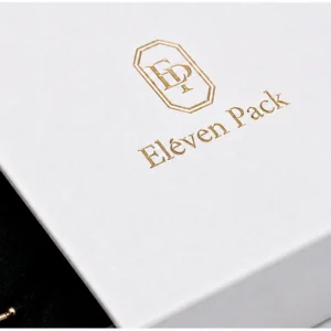 Custom White Lid and Base Cardboard Bracelet Box - logo detail